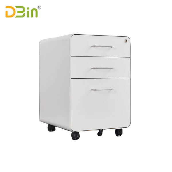 三抽圓弧外拉手活動(dòng)柜固定輪版